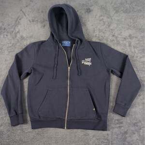 Premium Island Crew Hawaii Shaka Men's Full Zip Hooded Hoodie Blue Size L